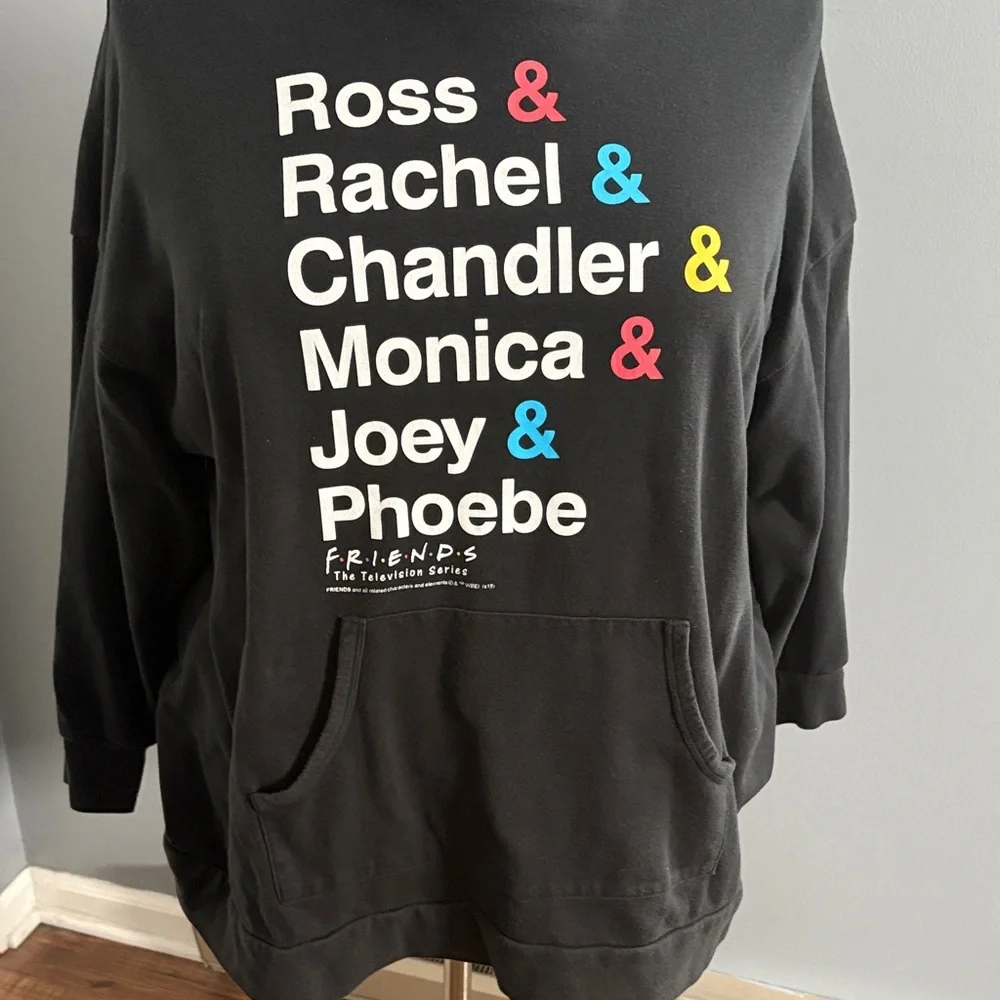 FRIENDS Black Hoodie with White Text - Picture 4 of 7